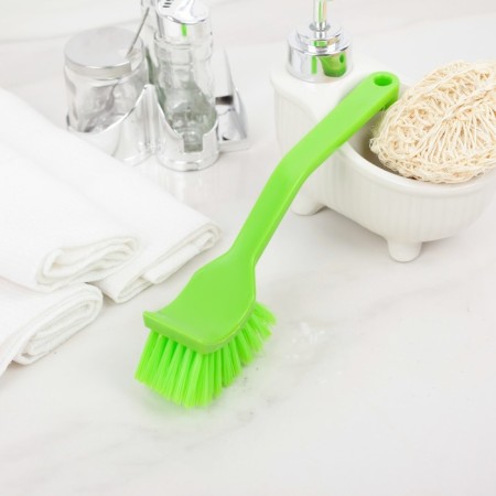 Brush for dishes with a curved handle of a share, 3 × 4 × 20 cm, color mix-7