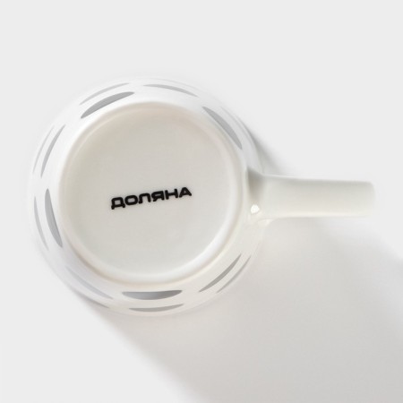 Porcelain share mug "Circles", 350 ml, white color-3