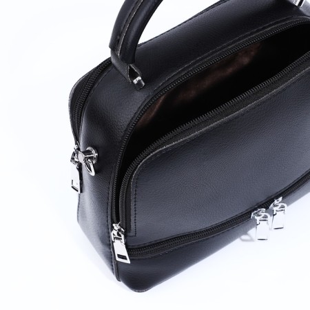 Bag Cross-Bodi with a zipper, black color-6