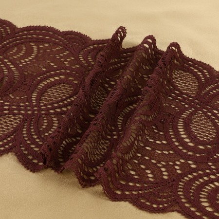 Lace elastic fabric, 180 mm × 2.7 ± 0.5 m, chocolate color-2