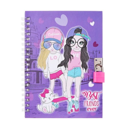 Gift notebook, 45 sheets, line, on the castle, on the crest, girlfriends (17.8x13cm)