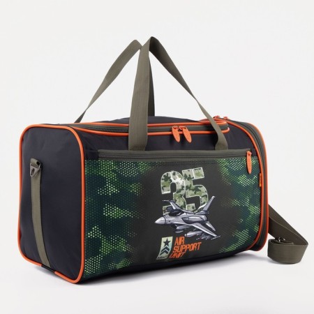 Fitness bag with a zipper, shoe department, outer pocket, black color/hack