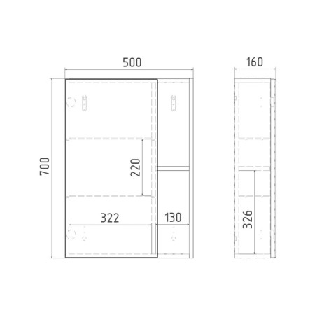 Viant mirror “Boston 50” 160x500x700 mm, right/left, without light-5