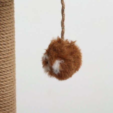 Cat house with a claw, two -story, with windows, 50x36x75 cm, brown with paws-4