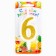 Candle for Cake "Super Suprine", 10.4 cm, number "6", gold sparkle