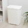 Besnaya basket with a rattan lid, 40 l, 37 × 29 × 48 cm, white color
