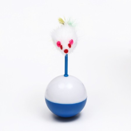 The mouse-worship of artificial fur on the ball, 11 x 5 cm blue/white-1