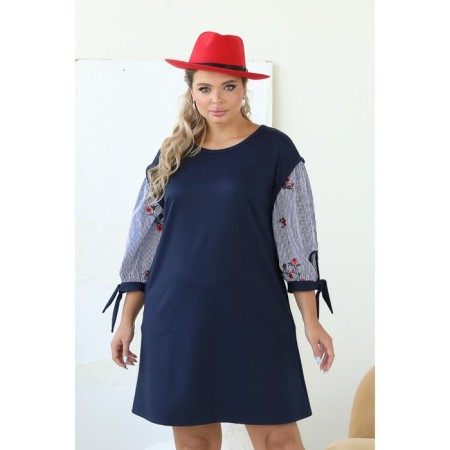 Women's dress, size 62, blue color-5