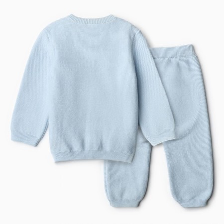 Knitted costume (jumper, trousers), blue color, height 68-7
