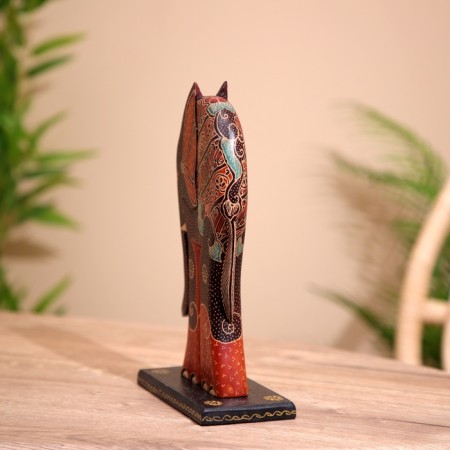 Souvenir "Elephant" on a stand, batik, tree 25 cm-3