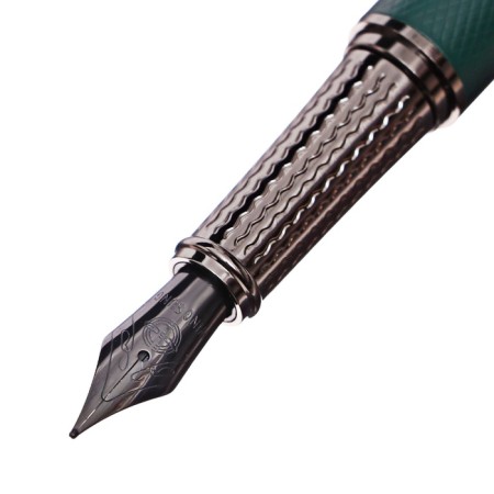 Gift feature feathers in the leatherette case office office green-3