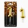 Candle for the cake, number "1", gold, 4 x 10 cm.