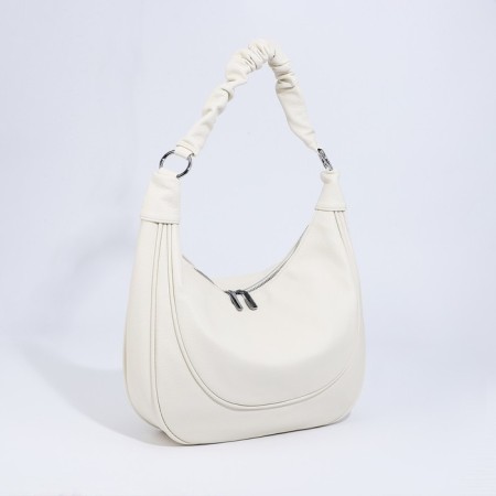Lurch bag with lightning, external pocket, long belt, white color-2