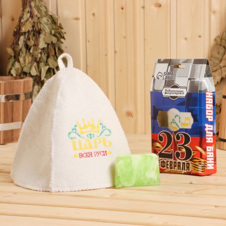 Gift set for the bath "Dobroparov, since February 23" The Hap "Tsar of All Rus'", soap