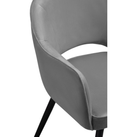 Chair on a metal frame Ouster MR-11 metal/velor, black/gray 60x58x81 cm-5
