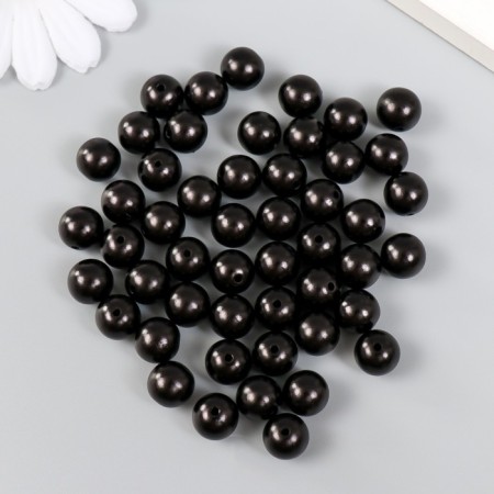 Set of beads "needlework" plastic, diameter 10 mm, 25 g, black-1