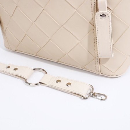 Bag-mech "Golden Rain" on lightning, 3 outer pockets, long belt, beige color-5