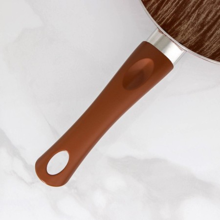 Deep pan Kantry, D = 26 cm, plastic handle, glass cover, anti -stick coating, burgundy color-3