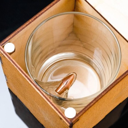 The glass "impenetrable. Whiskey Bullet", with a bullet, whiskey, 250 ml-4
