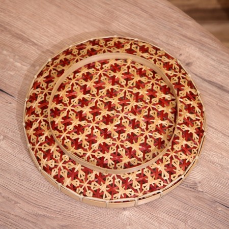Vase wicker, from bamboo 30x30x6 cm-4