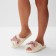 Women's slippers with an open nose, size 36-37, pink bow