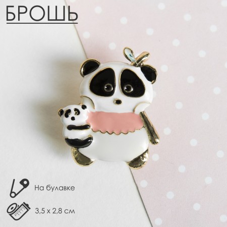 Brooch "Panda", colored in gold