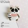 Brooch "Panda", colored in gold