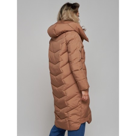 Coat insulated winter female, size 48, brown color-8