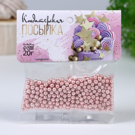 Confectionery Sprinking "Stylish Solution", 4mm, Pink, 20 g-1