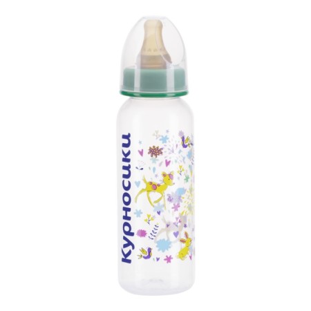 A bottle for feeding with a latex nipple, 250 ml, from 0 months., Mix color-4