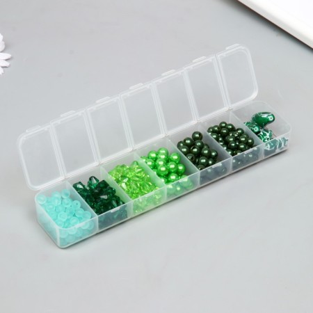 Acrylic beads "Green Mix" 8,10.15 mm, (300 +/- 4pcs)