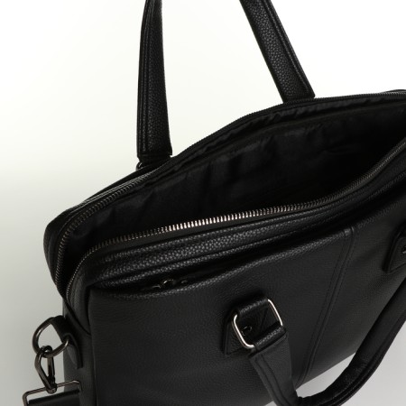 Male bag, guran tomp, artificial leather, black color-4