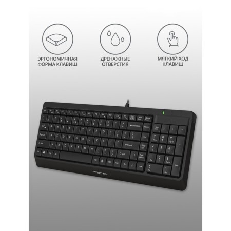 Keyboard A4Tech FSTYLER FK15 Black USB (FK15 Black)-2
