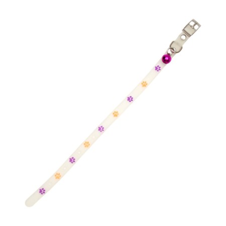 A collar glowing in the dark, "bright traces" (fluorescent), 30 x 1 cm, purple-yellow-4