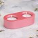 Gypsum Climber from gypsum for two candles oval, 12x6x3cm, pink