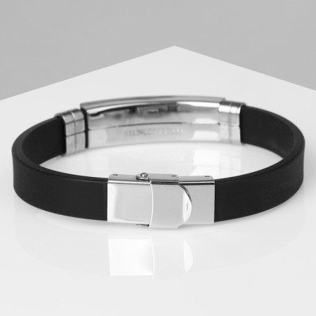 Bracelet Unisex "Style" tree, black color with silver-gold, 20.5 cm-1