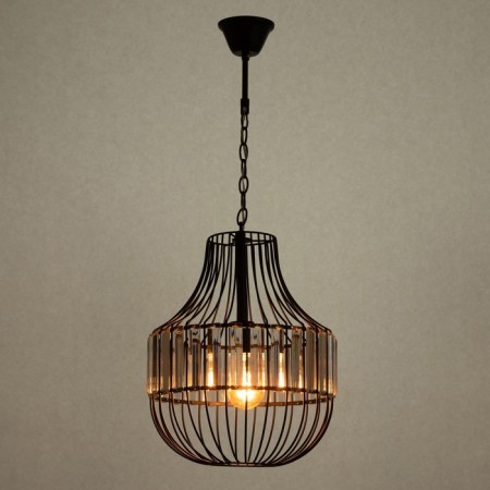 Bayerlux "Grelin" chandelier E27 40W black 30x30x70 cm-2