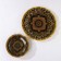 Set of table 7 objects "Mehendi", d = 30 cm - 1 pc, d = 18 cm - 6 pcs, black color with golden