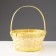 Wicker basket, bamboo, round, yellow