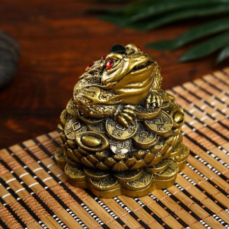 NECKE bronze "Toad on the lotus" 6.5 x 6.5 x 7.5 cm m262