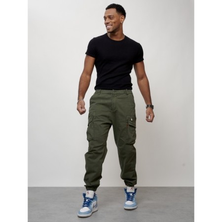 Cargo jeans men, size 44-46, khaki color-4
