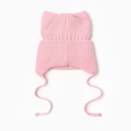 Baby hat with ears Minaku pr 35-40, pale pink color-5