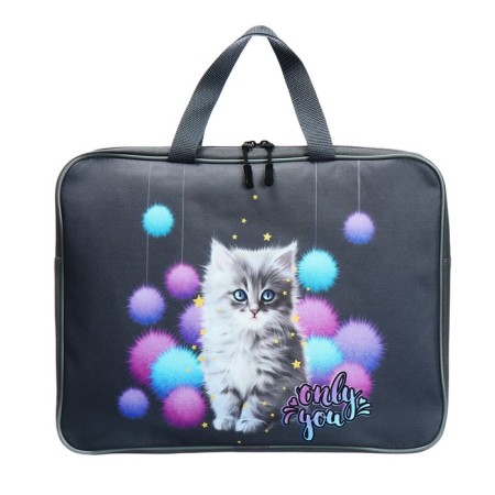 Folder with handles Textile A4, 370 x 280 x 60 mm, Stavia "kitten in cannons"