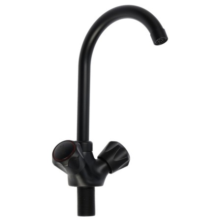 Kitchen mixer Zein Z3665, two-wound, pour height 22 cm, ABS plastic, black-3