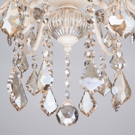 Elisha 8x60W E14 chandelier white with gold-4