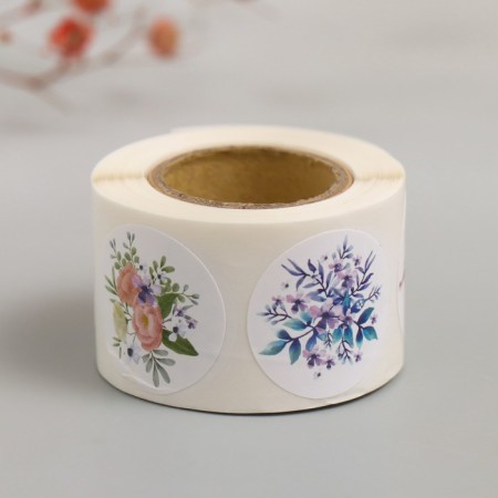 Stick Paper "Flower Bouquets" D = 2.5 cm 252 pcs in the roll-4