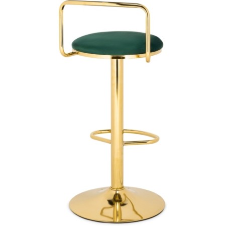 Barmot stool Lusia metal/velor, gold/green 38x40x84 cm-3