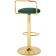 Barmot stool Lusia metal/velor, gold/green 38x40x84 cm