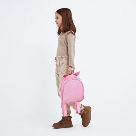 Baby backpack for girls with sparkles "Bunny", Removable elements, 27x23x10 cm-9