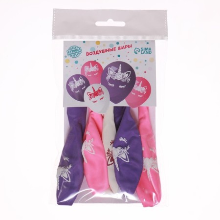 Shar Latex 12 "" Unicorn-Mordochka ", 1 tbsp., 5 pcs.-2
